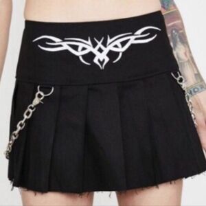 Dolls Kill Black Chain Mini Skirt Size Large Nwt